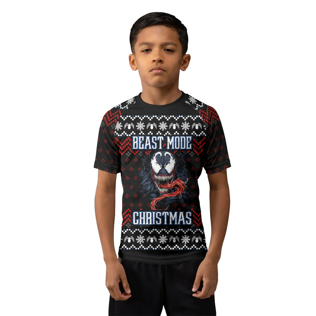 Venom Christmas Beast Mode Kids Rash Guard