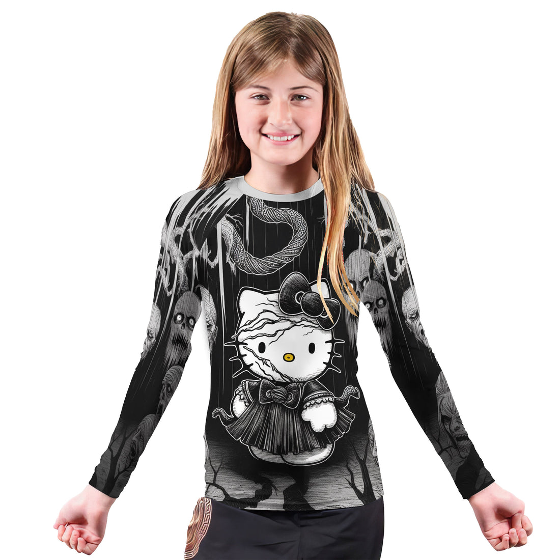 Wednesday Kitty Kids Rash Guard