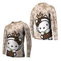 Winter Kitty Reindeer Kids Rash Guard