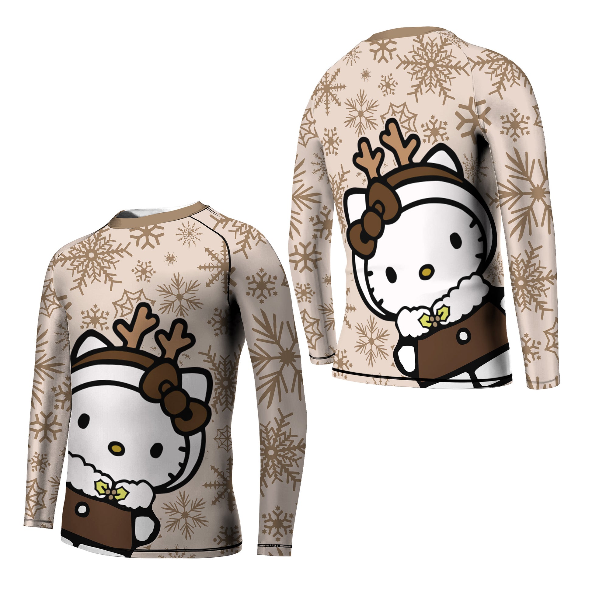 Winter Kitty Reindeer Kids Rash Guard