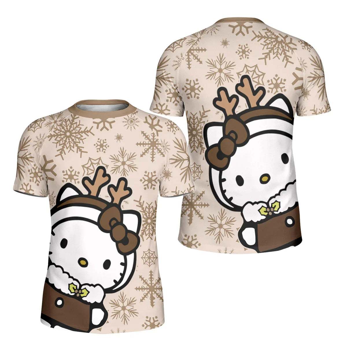 Winter Kitty Reindeer Kids Rash Guard