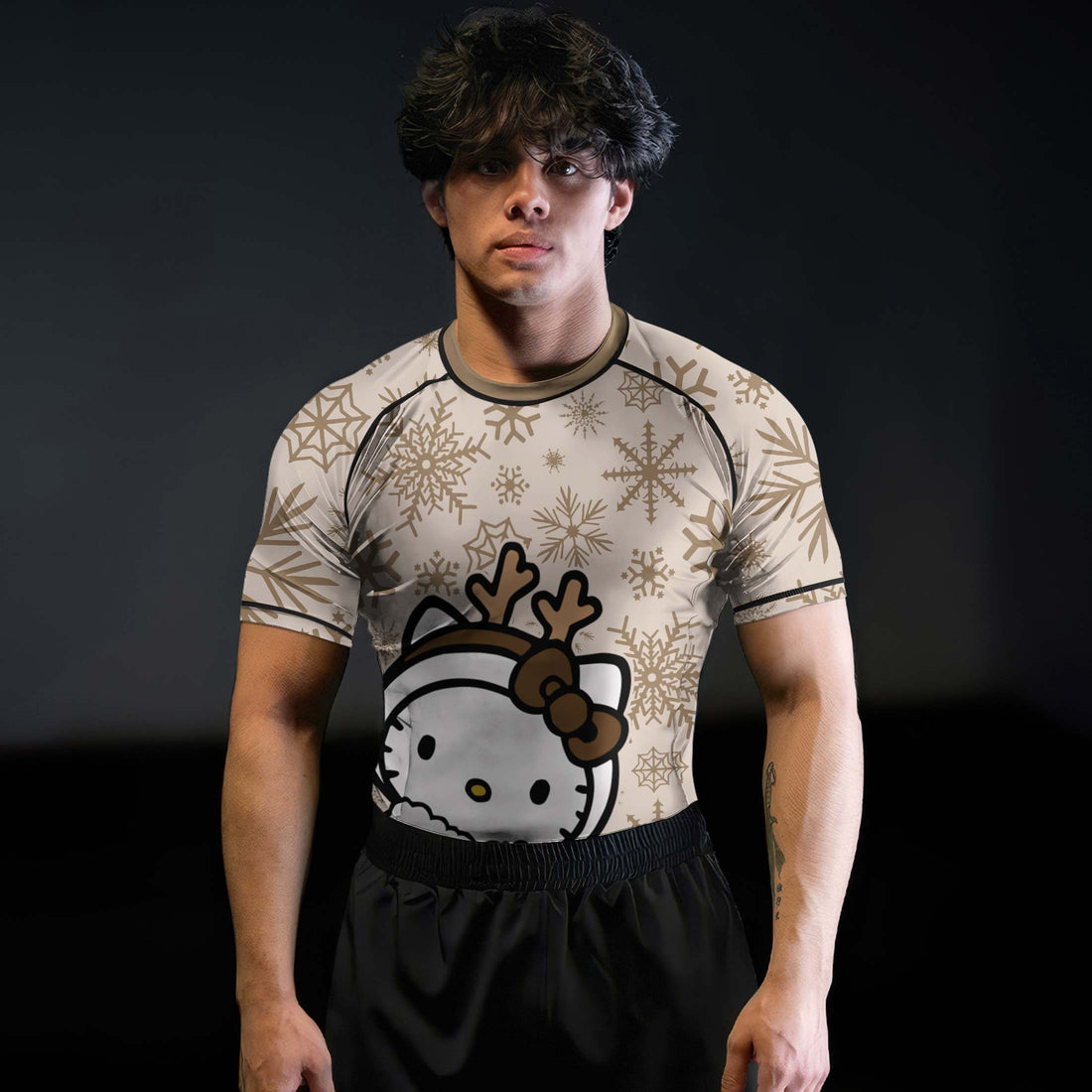 Winter Kitty Reindeer Rash Guard