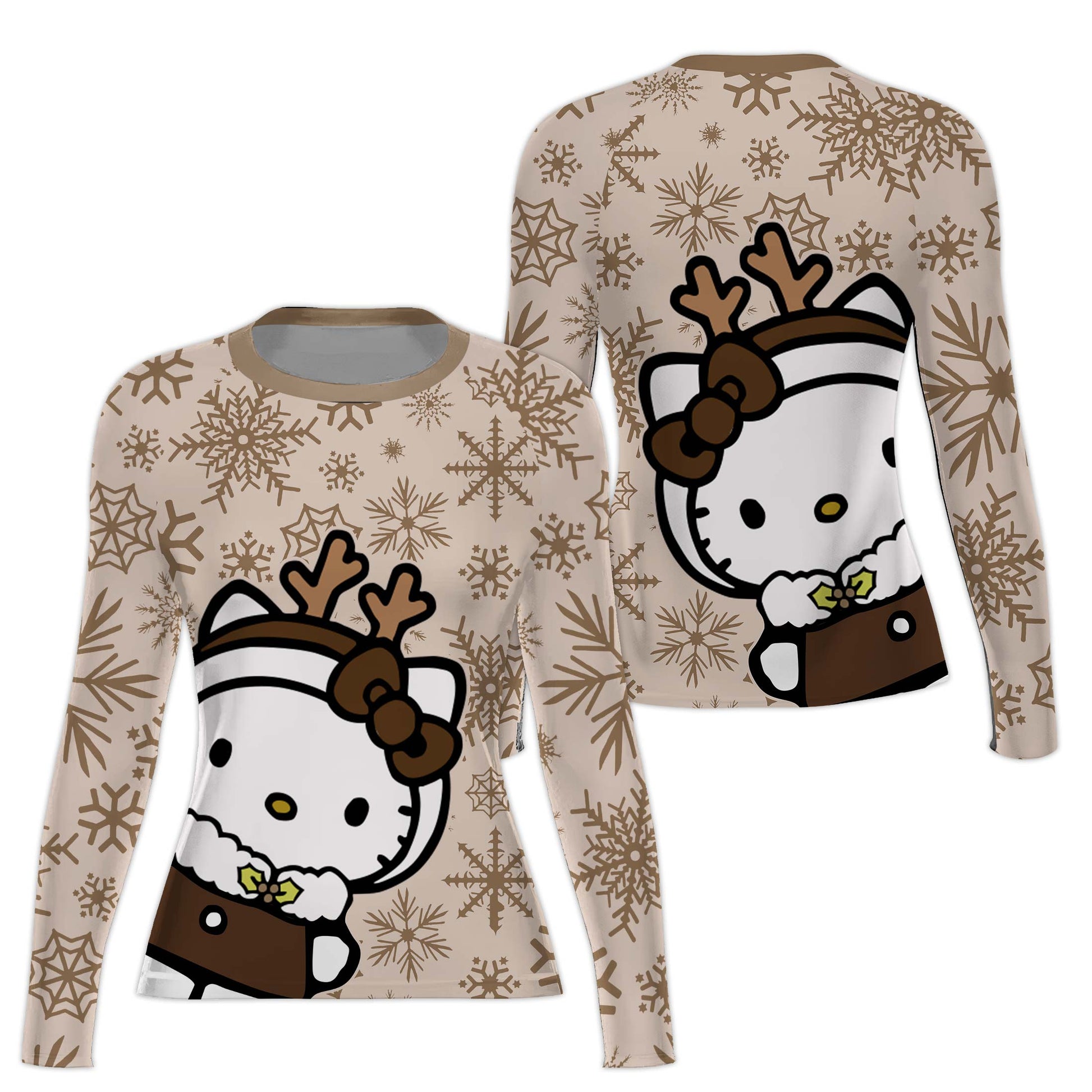 Winter Kitty Reindeer Rash Guard