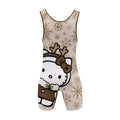 Winter Kitty Reindeer Wrestling Singlet