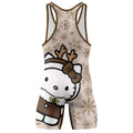 Winter Kitty Reindeer Wrestling Singlet