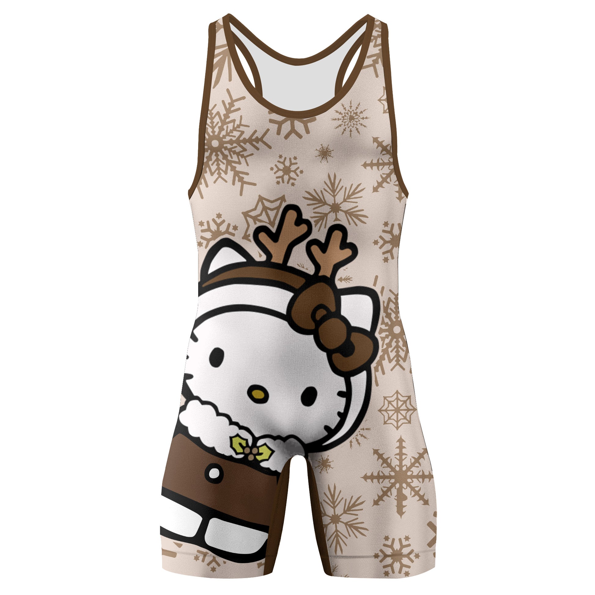 Winter Kitty Reindeer Wrestling Singlet