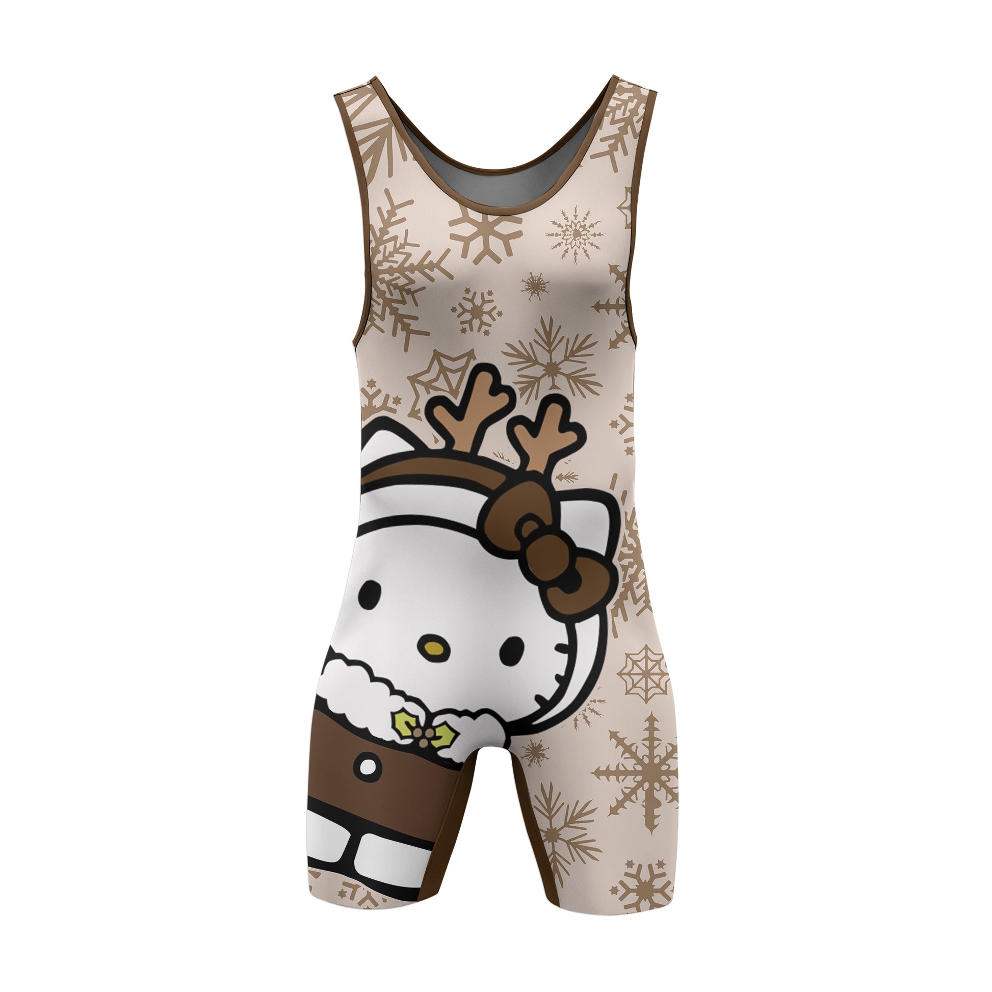 Winter Kitty Reindeer Wrestling Singlet