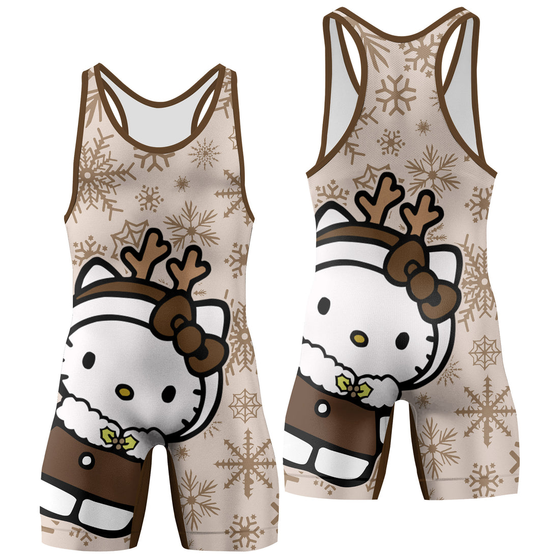 Winter Kitty Reindeer Wrestling Singlet