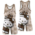 Winter Kitty Reindeer Wrestling Singlet