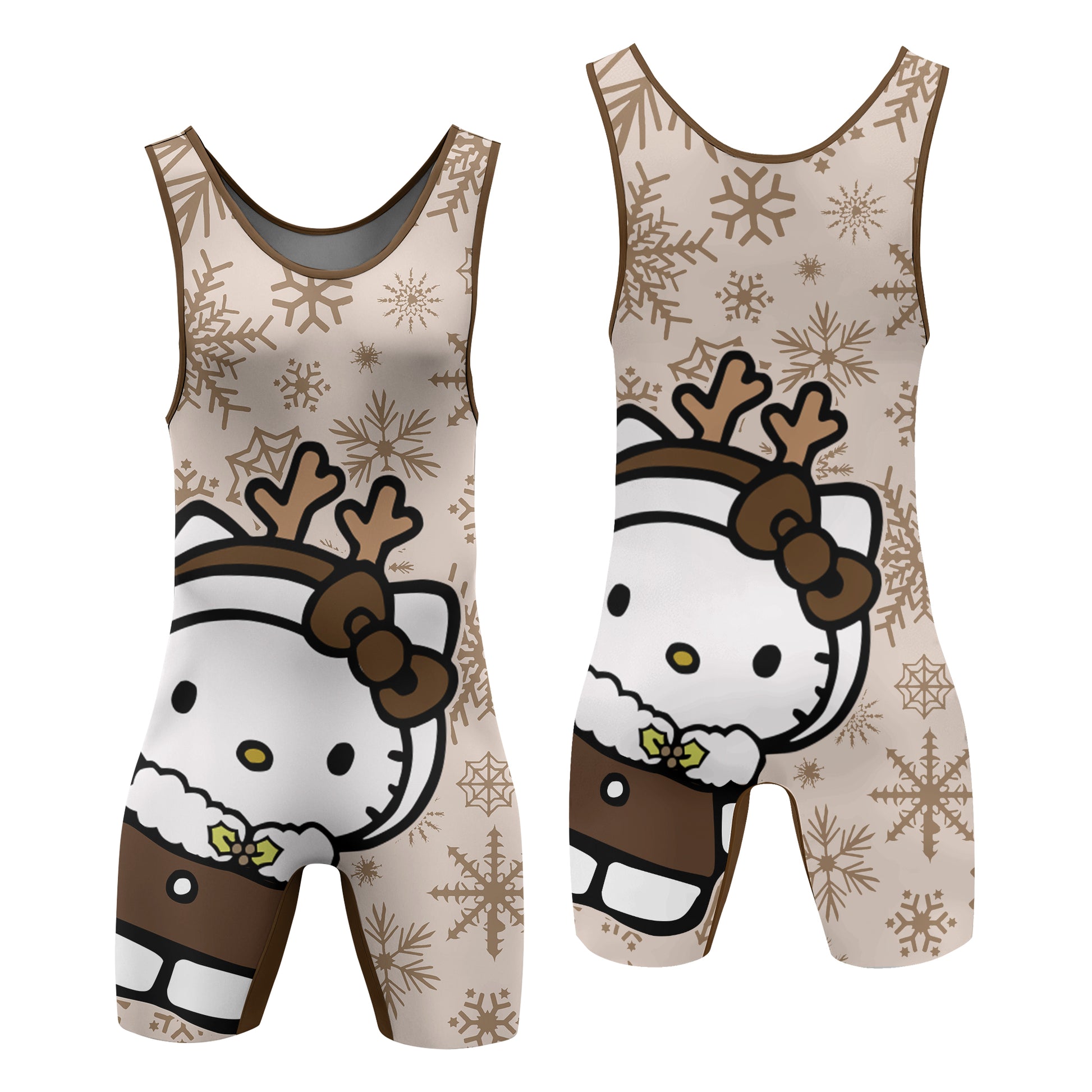 Winter Kitty Reindeer Wrestling Singlet