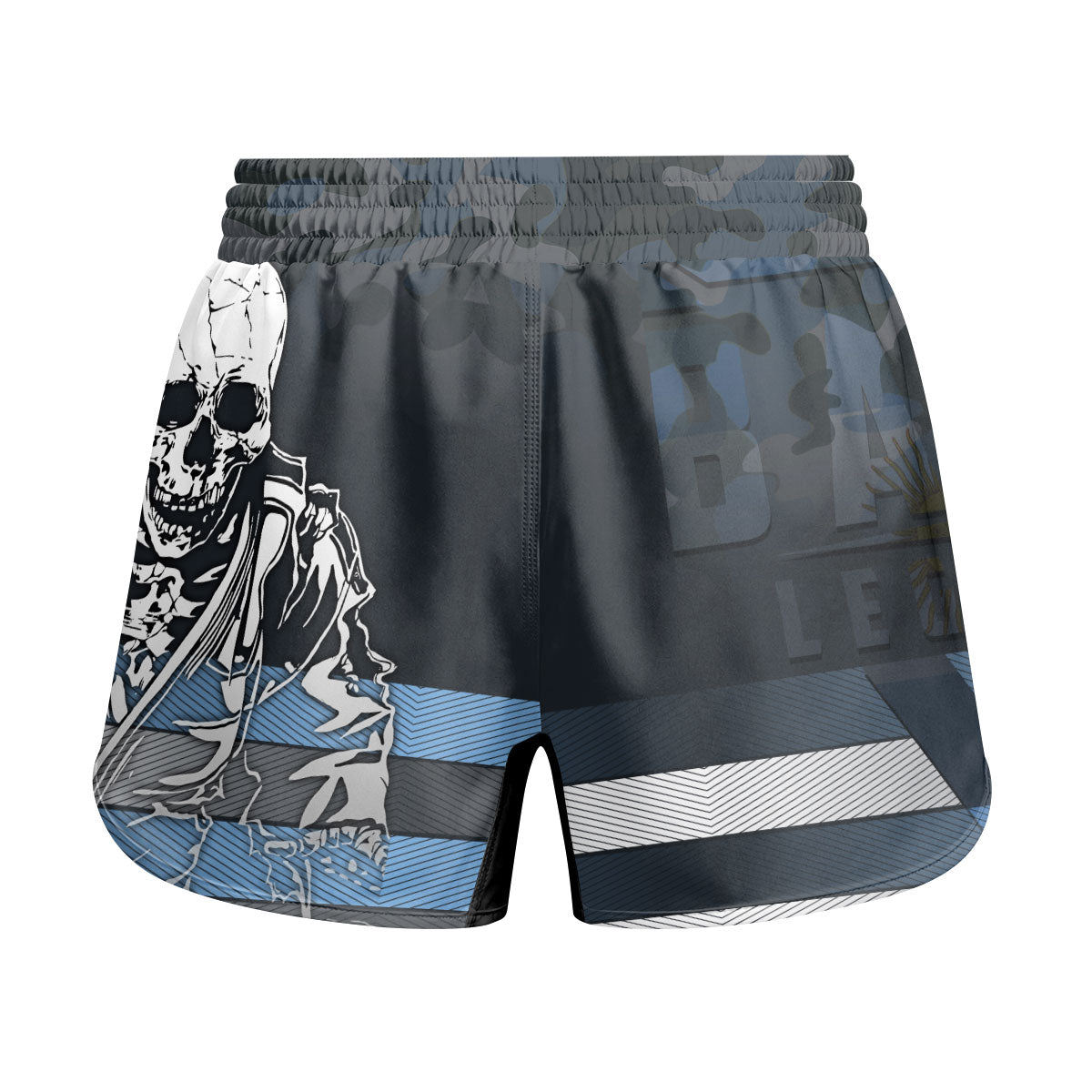 Argentina Skull Fighter Kids Grappling Shorts