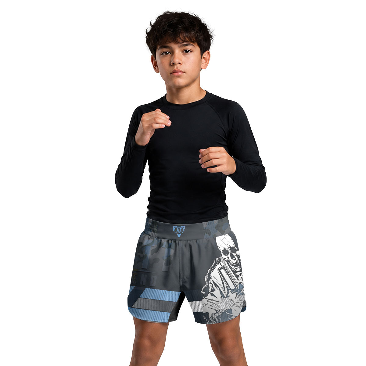 Argentina Skull Fighter Kids Grappling Shorts