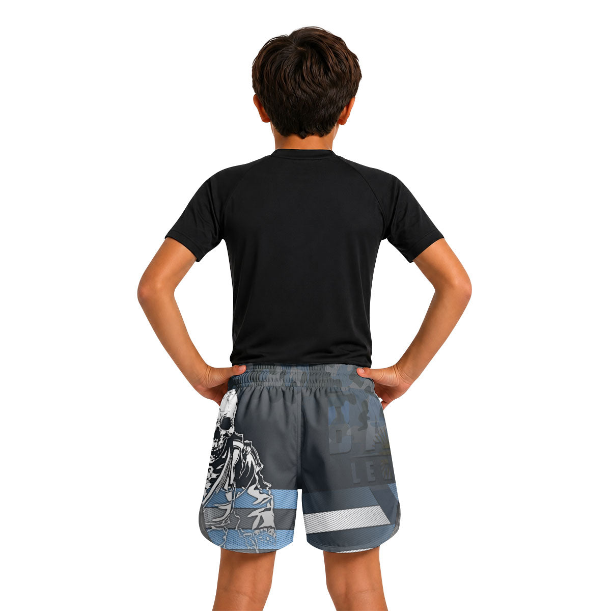 Argentina Skull Fighter Kids Grappling Shorts