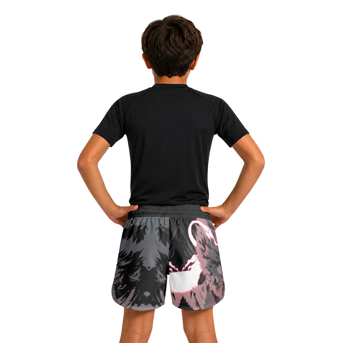 Black Myth Wukong Enemy Illusion Kids Grappling Shorts
