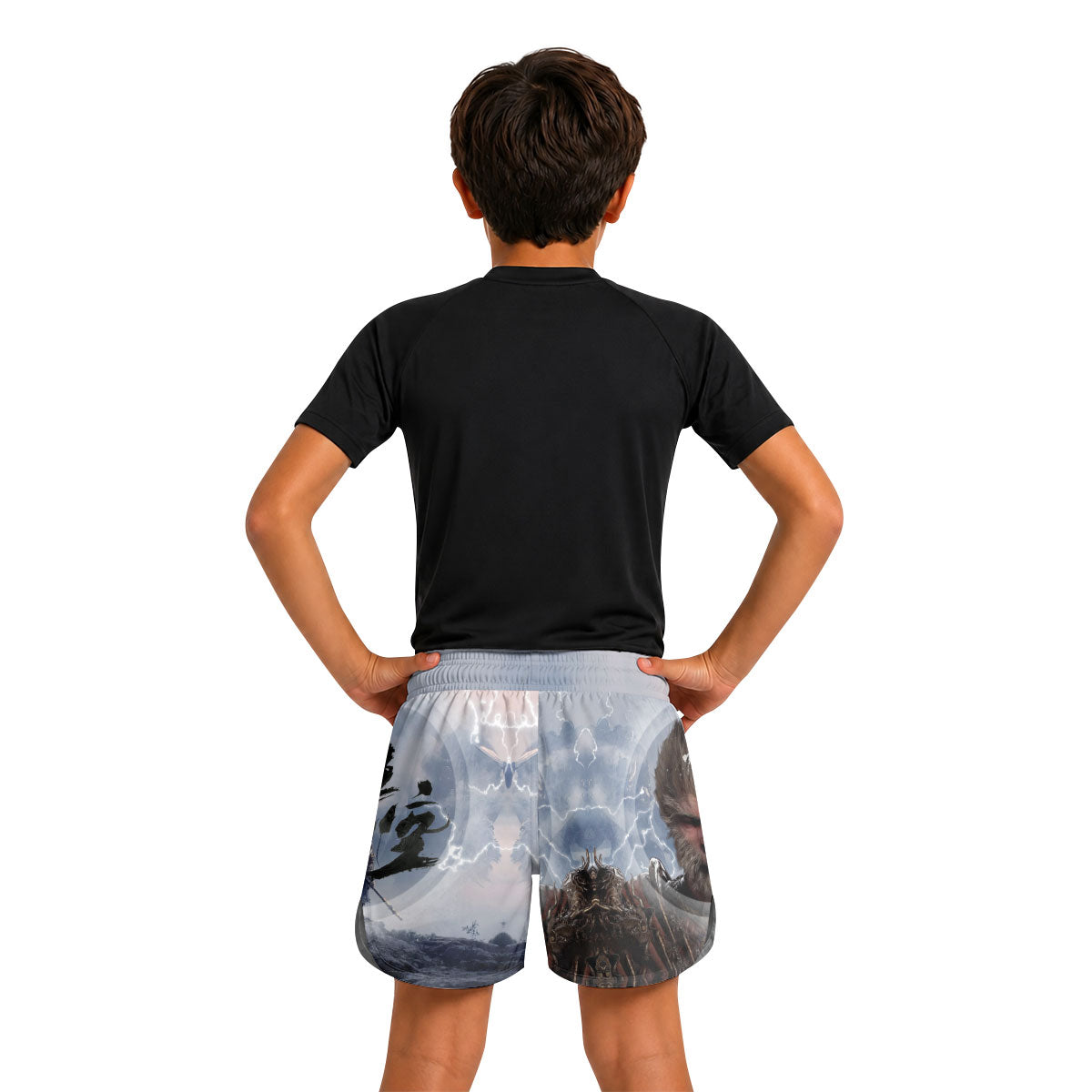 Black Myth Wukong Versus Four Heavenly Kings Kids Grappling Shorts