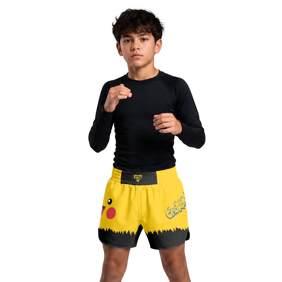 Chokemon Pikachu Face Kids Grappling Shorts