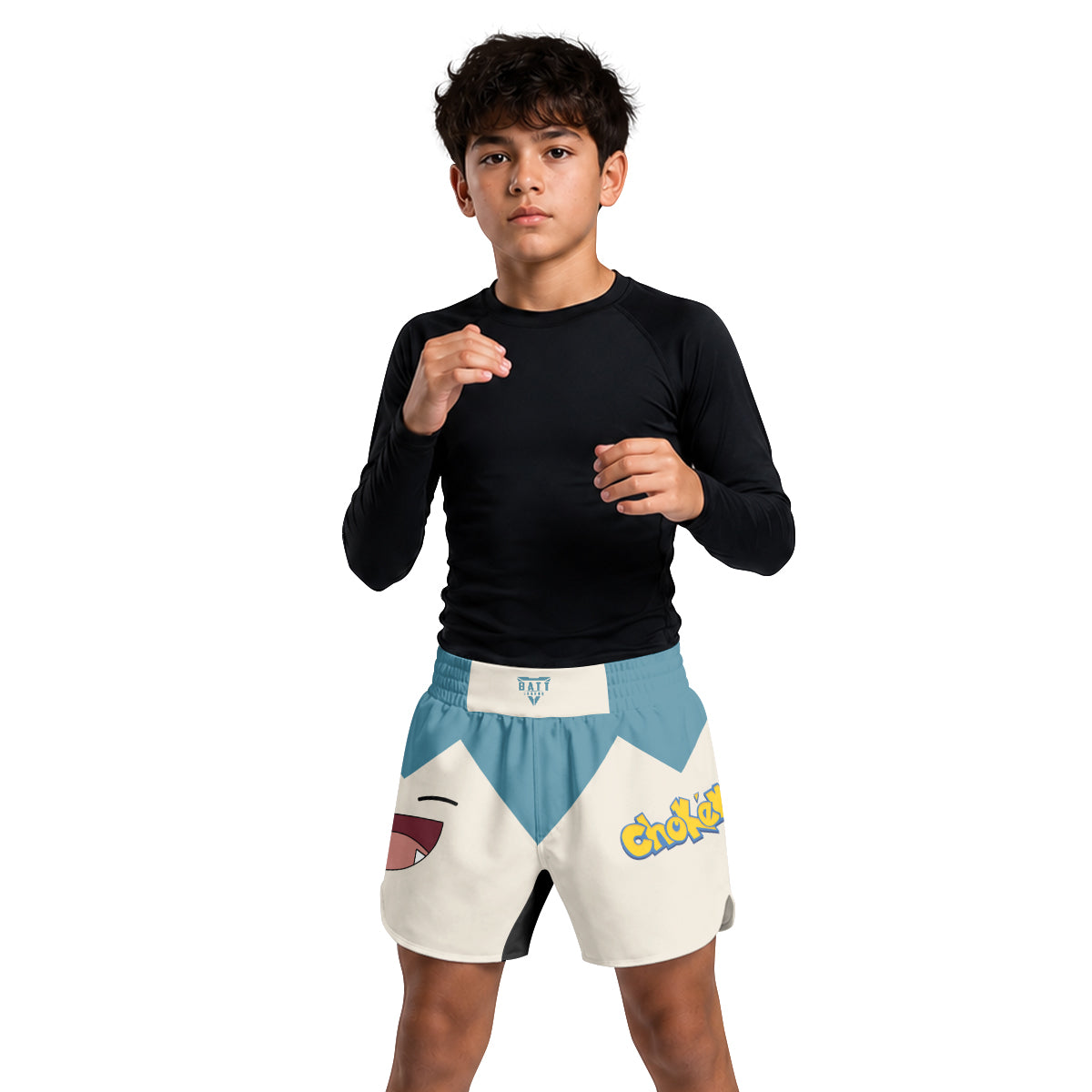 Chokemon Snorlax Face Kids Grappling Shorts