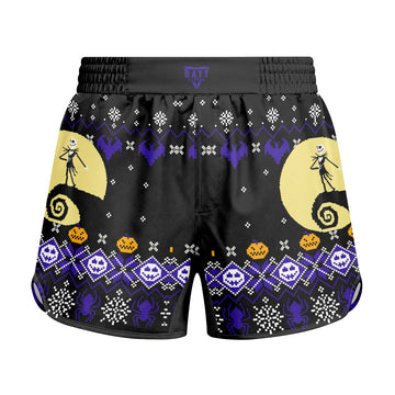 Christmas Jack Skellington Purple Kids Grappling Shorts
