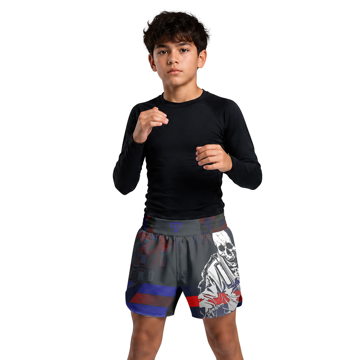 Croatia Skull Fighter Kids Grappling Shorts