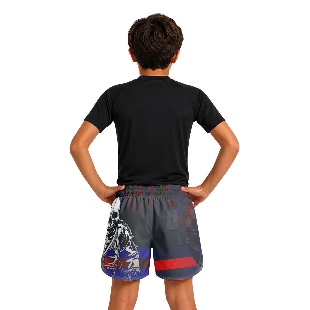 Croatia Skull Fighter Kids Grappling Shorts