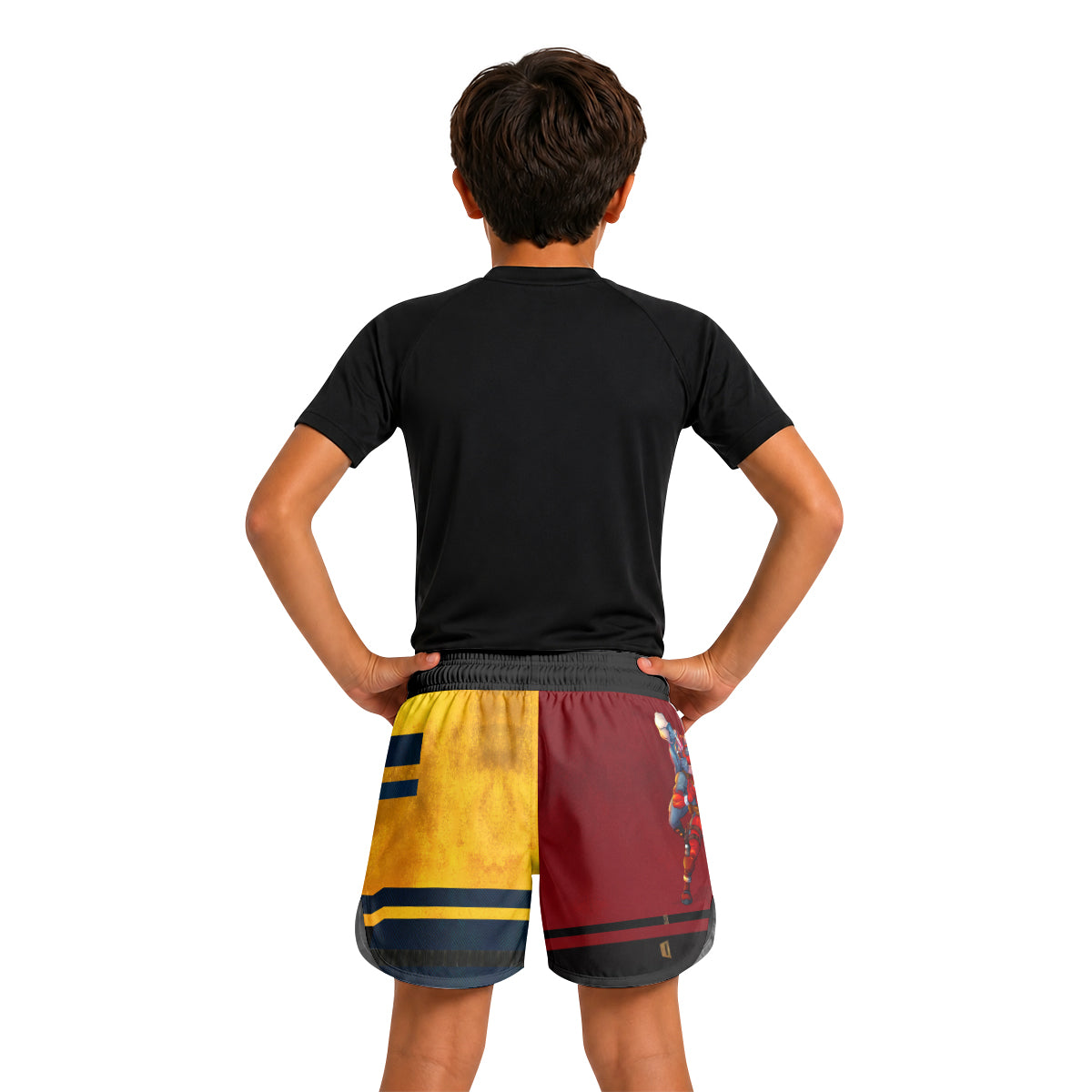 Deadpool And Wolverine Best Friend Choke Kids Grappling Shorts