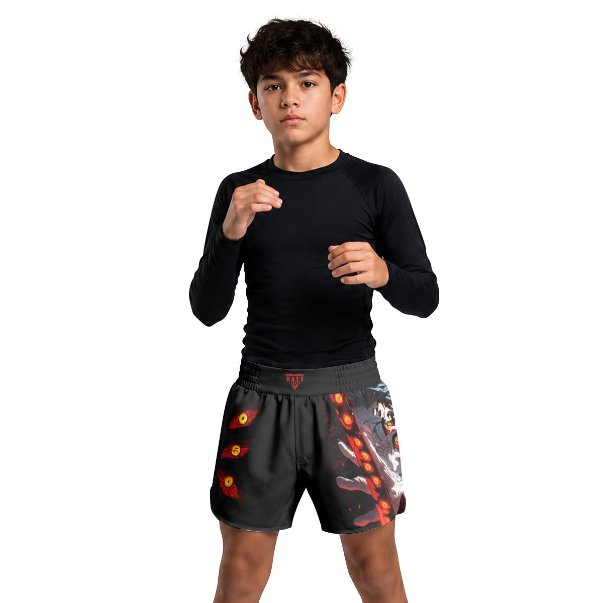 Demon Slayer Kokushibo Fallen Hashira Kids Grappling Shorts