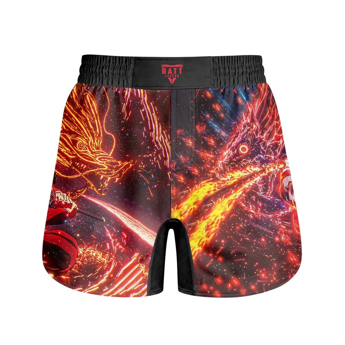 Demon Slayer Tanjiro Sun Halo Dragon Dance Grappling Shorts