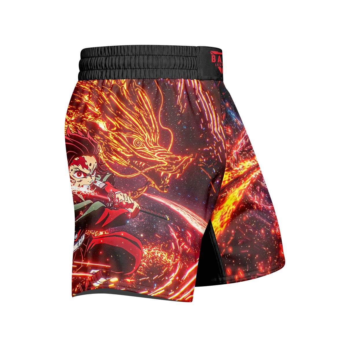 Demon Slayer Tanjiro Sun Halo Dragon Dance Grappling Shorts