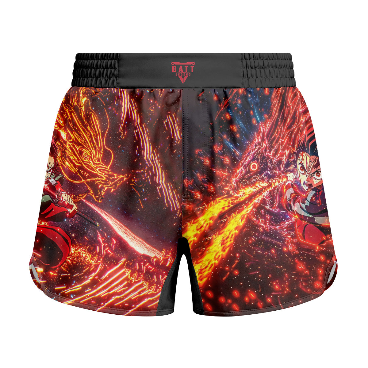 Demon Slayer Tanjiro Sun Halo Dragon Dance Kids Grappling Shorts