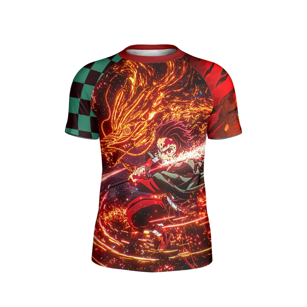 Demon Slayer Tanjiro Sun Halo Dragon Dance Kids Rash Guard