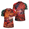Demon Slayer Tanjiro Sun Halo Dragon Dance Kids Rash Guard