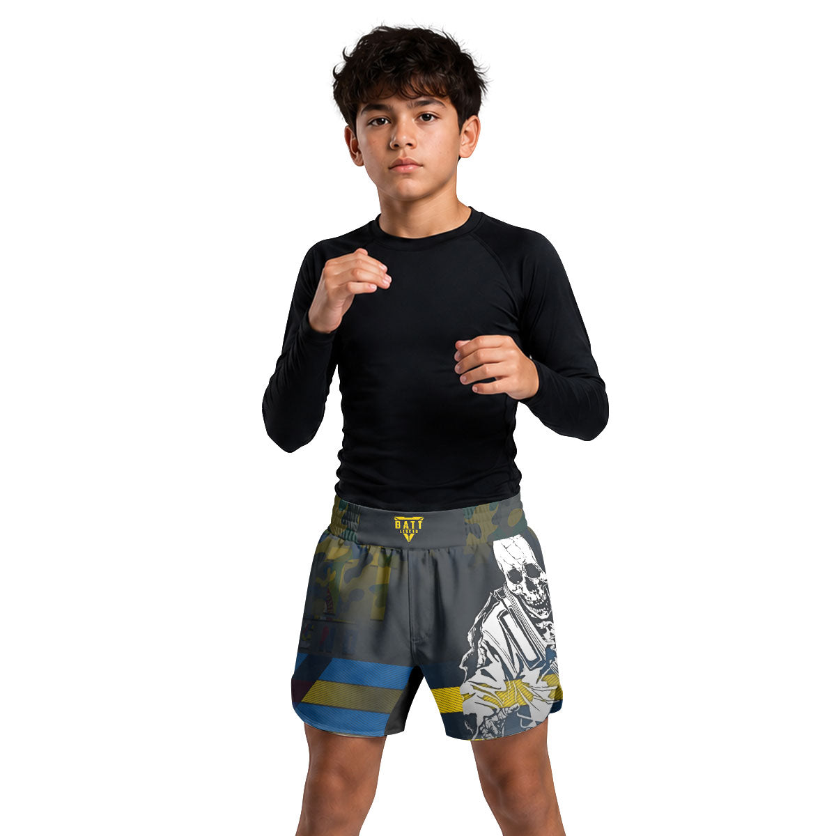 Dominica Skull Fighter Kids Grappling Shorts