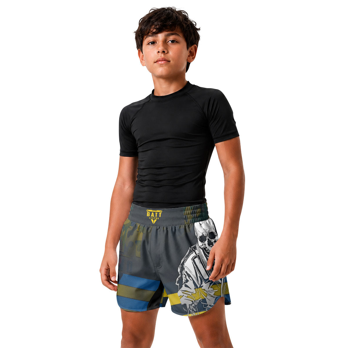 Dominica Skull Fighter Kids Grappling Shorts
