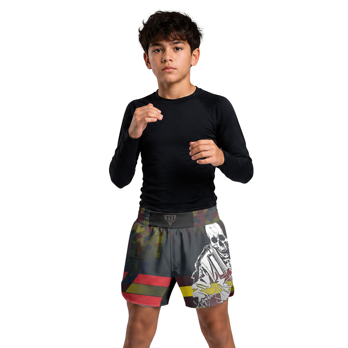 Ecuador Skull Fighter Kids Grappling Shorts
