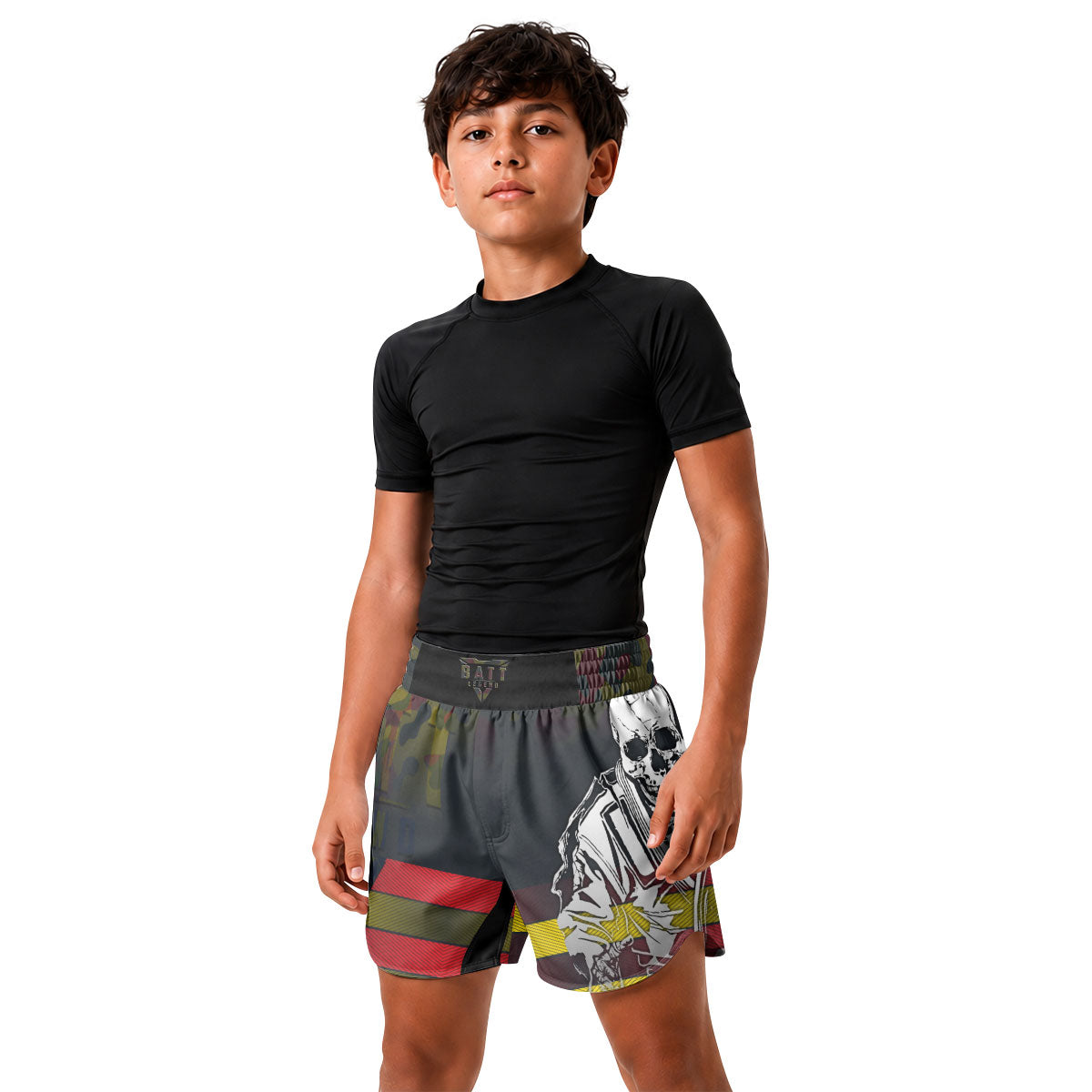 Ecuador Skull Fighter Kids Grappling Shorts