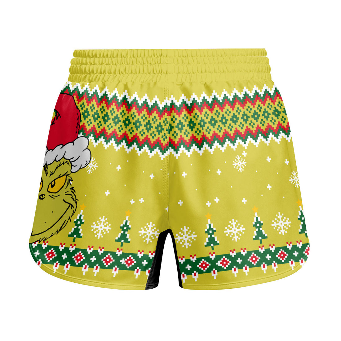 Grinch Santa Festive Kids Grappling Shorts