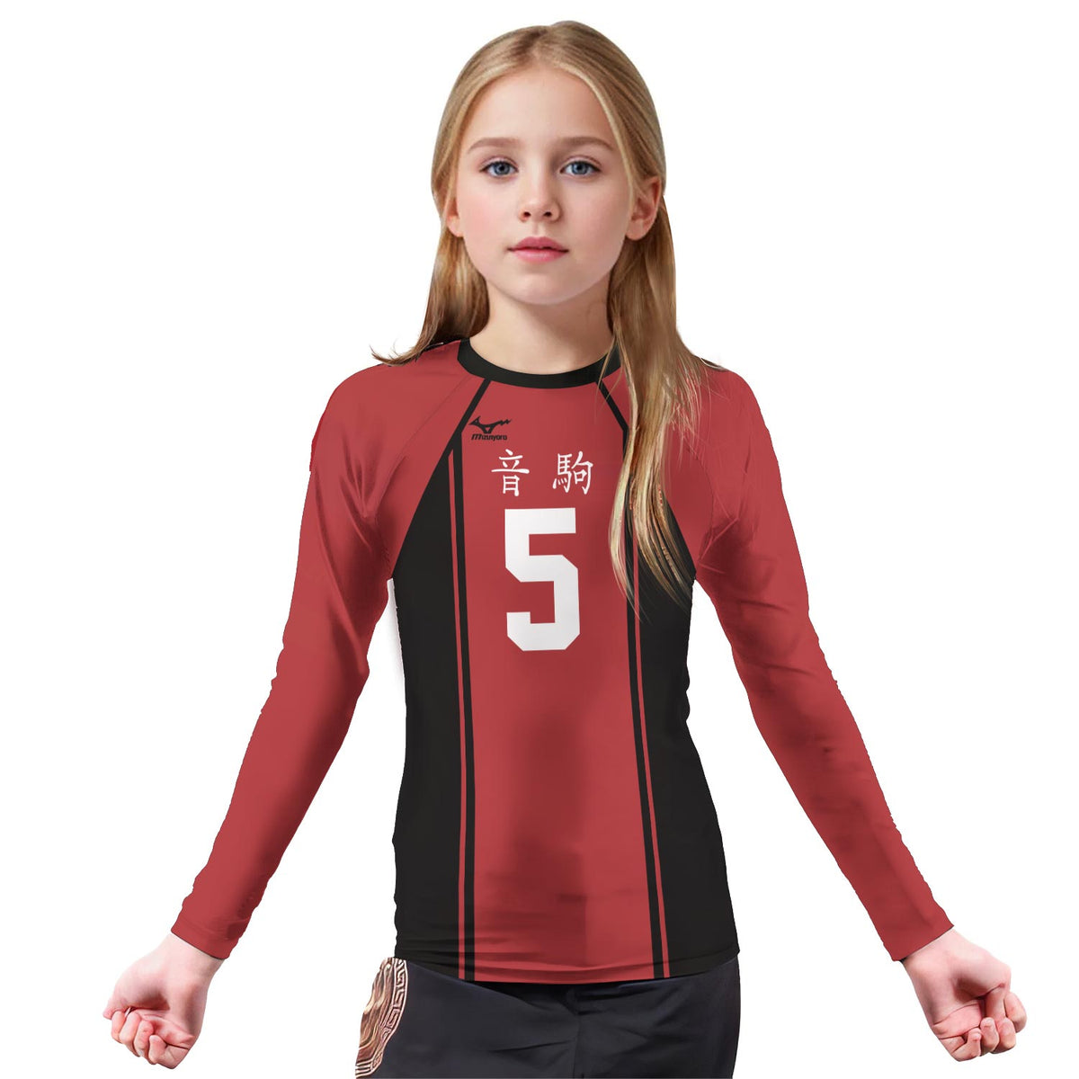 Haikyuu Nekoma Number 5 Kids Rash Guard