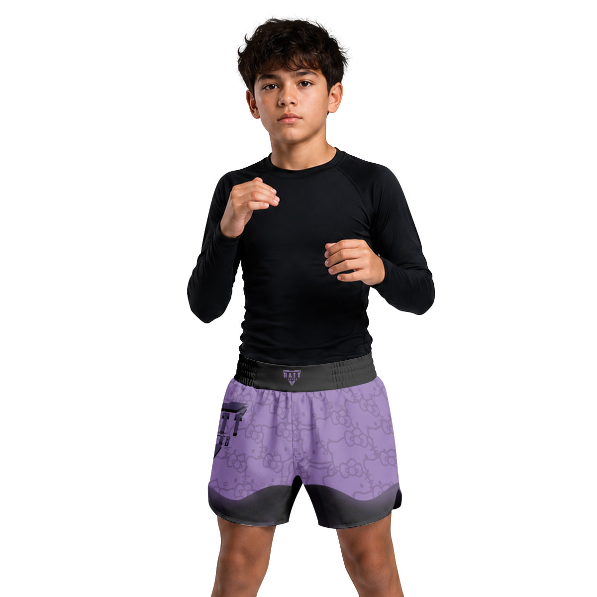 Hello Kitty Jiu Jitsu Purple Kids Grappling Shorts