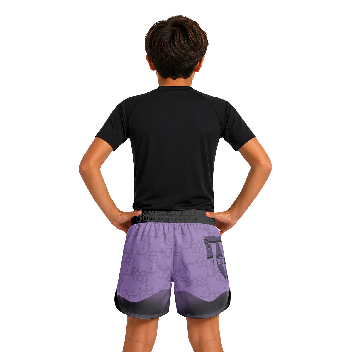 Hello Kitty Jiu Jitsu Purple Kids Grappling Shorts