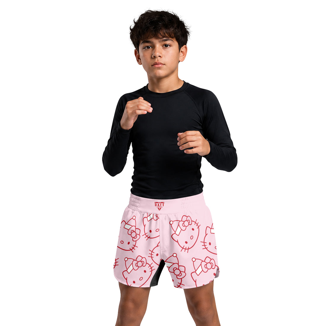 Hello Kitty Pink Santa Kids Grappling Shorts