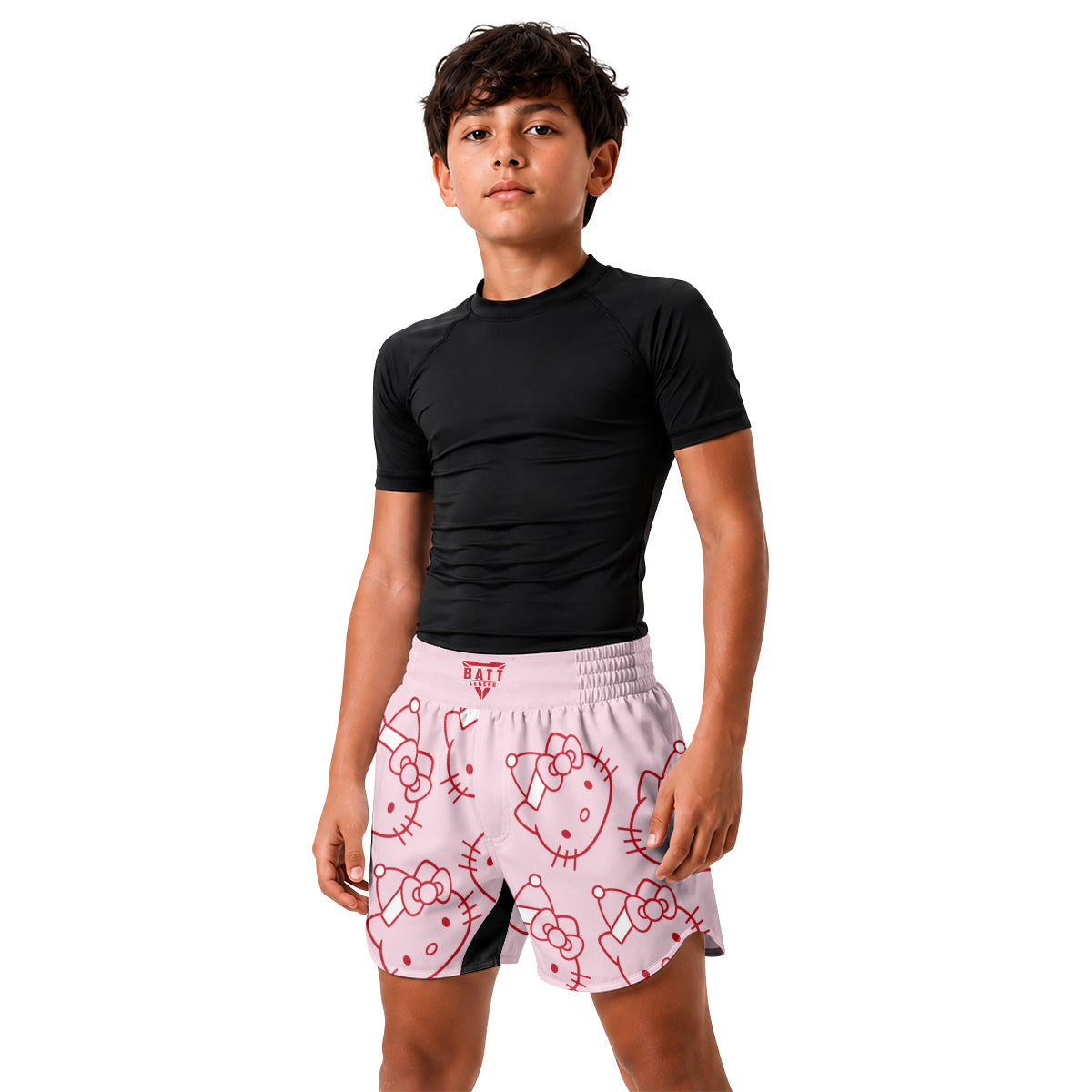 Hello Kitty Pink Santa Kids Grappling Shorts