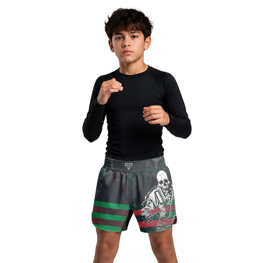 Italy Skull Fighter Kids Grappling Shorts