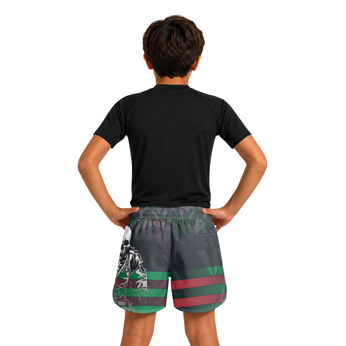 Italy Skull Fighter Kids Grappling Shorts