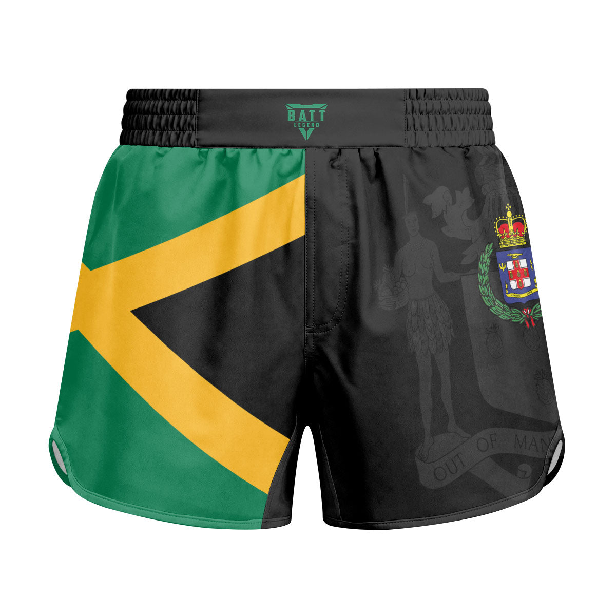 Jamaica Flag Diagonal Split Kids Grappling Shorts