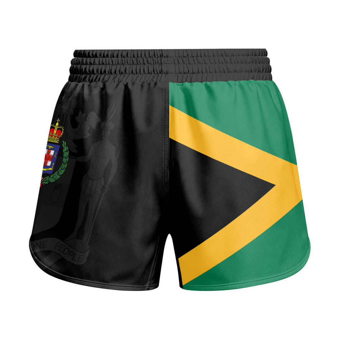 Jamaica Flag Diagonal Split Kids Grappling Shorts