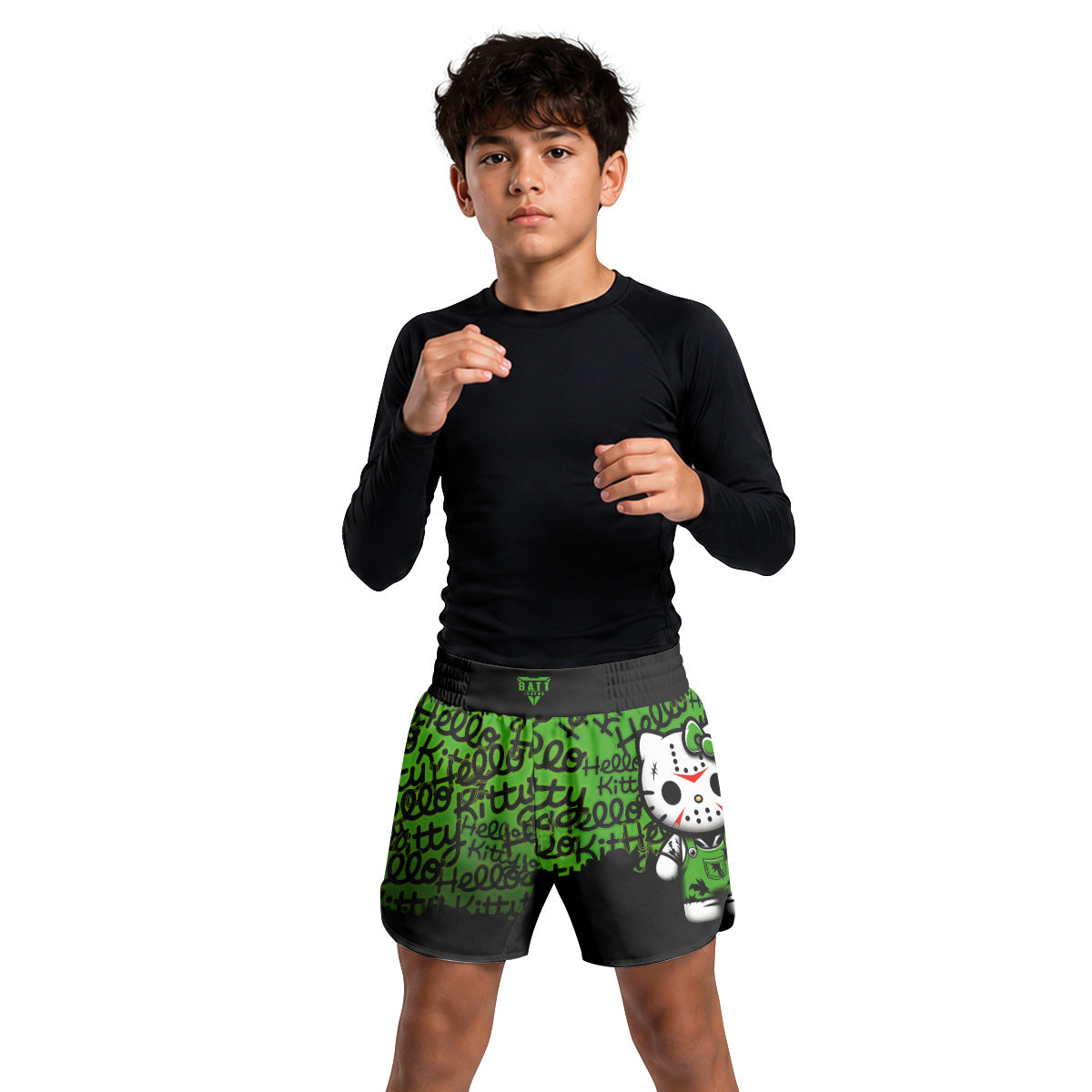 Jason Voorhees Kitty Green Kids Grappling Shorts