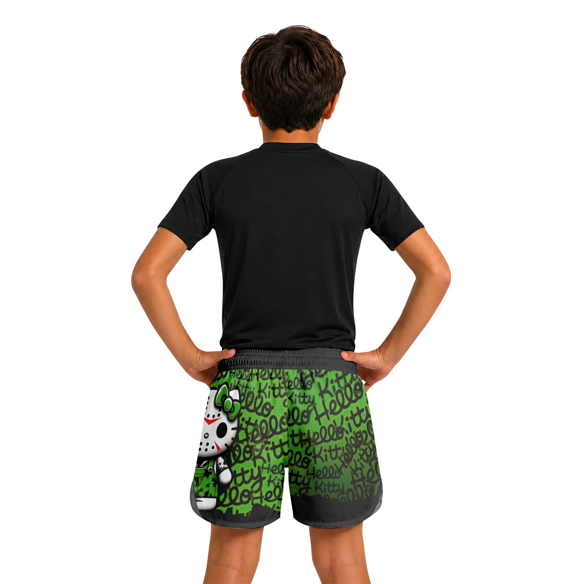 Jason Voorhees Kitty Green Kids Grappling Shorts
