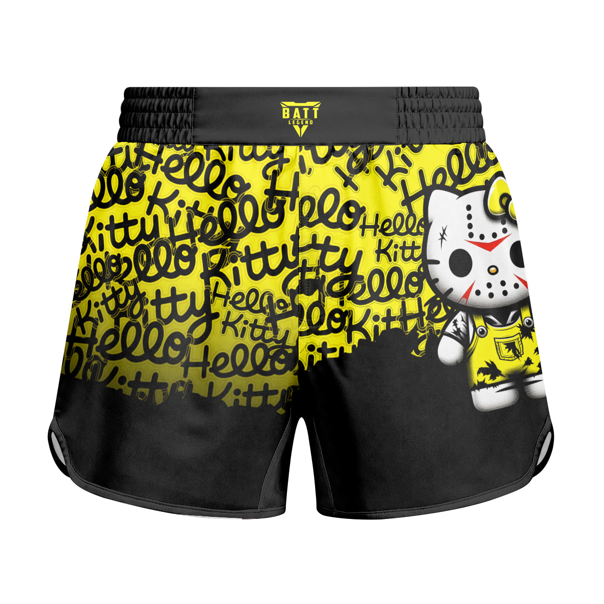 Jason Voorhees Kitty Yellow Kids Grappling Shorts