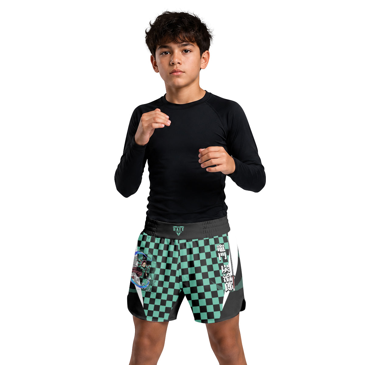 Kimetsu no Yaiba Tanjiro Hinokami Kagura Kids Grappling Shorts