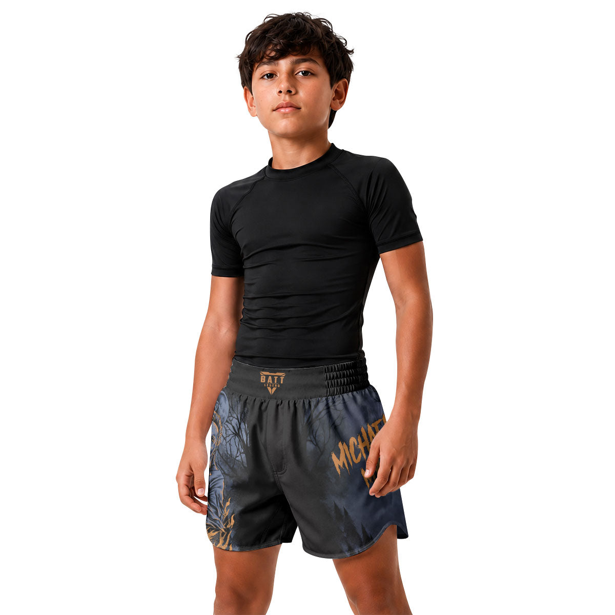Michael Myer Skull Dumbbell Kids Grappling Shorts